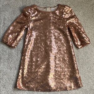Girls size 8 rose gold shimmery sequins dress
